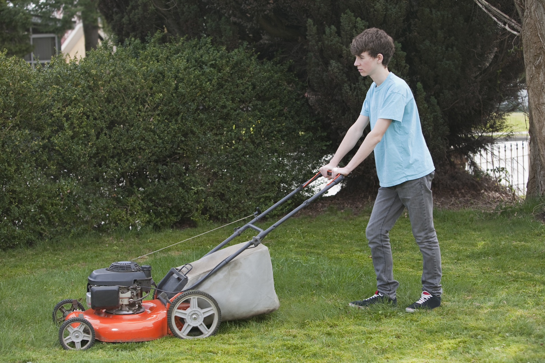 Mowing a online yard