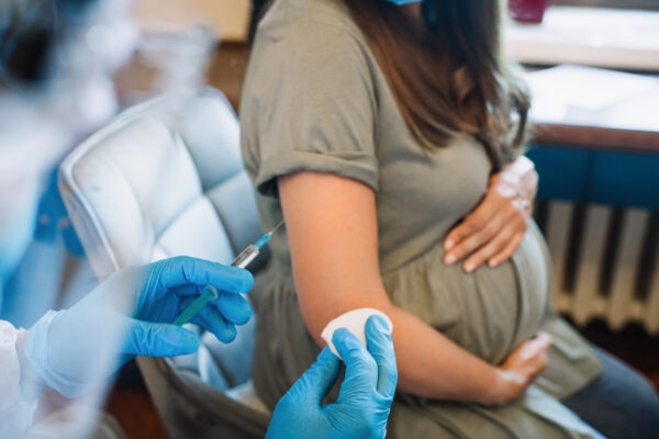 Pregnant woman getting RSV immunization