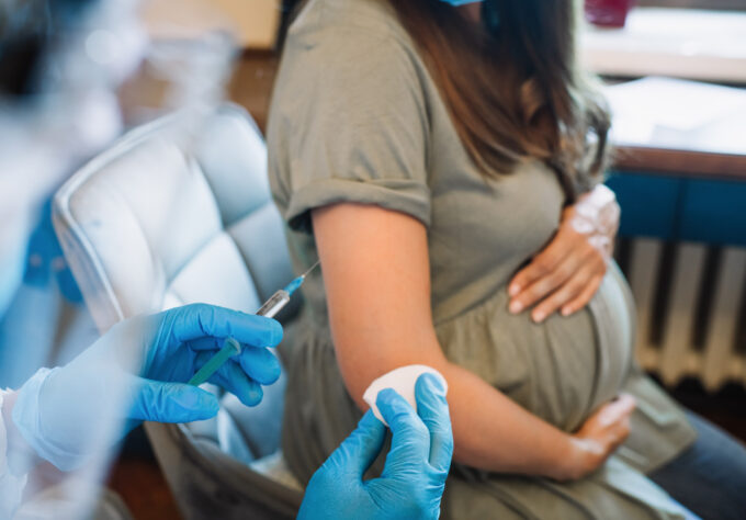 Pregnant woman getting RSV immunization