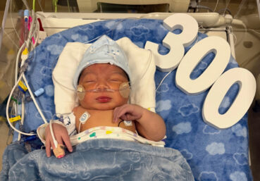 Image of newborn who is the 300th birth in the Nemours Children's Health Advanced Delivery Unit in Delaware.
