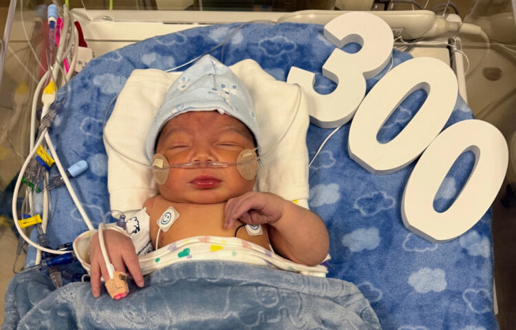 Image of newborn who is the 300th birth in the Nemours Children's Health Advanced Delivery Unit in Delaware.